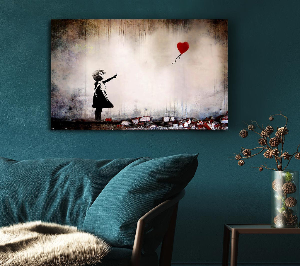 Picture of Heart Balloon Canvas Print Wall Art