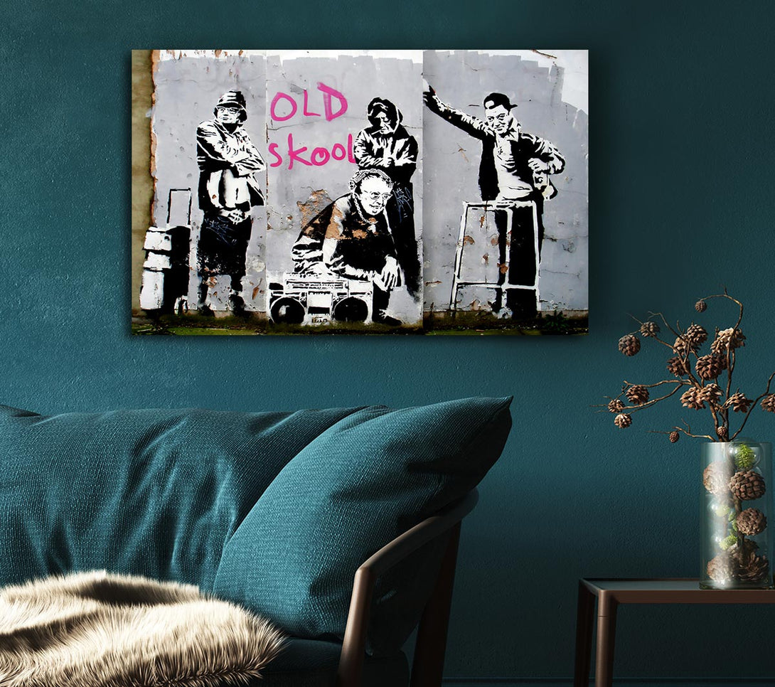  A Canvas Print of Banksy Old Skool Canvas Art