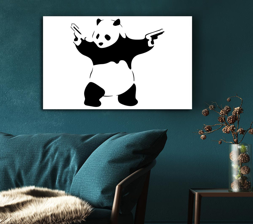 Picture of Panda Guns Canvas Print Wall Art
