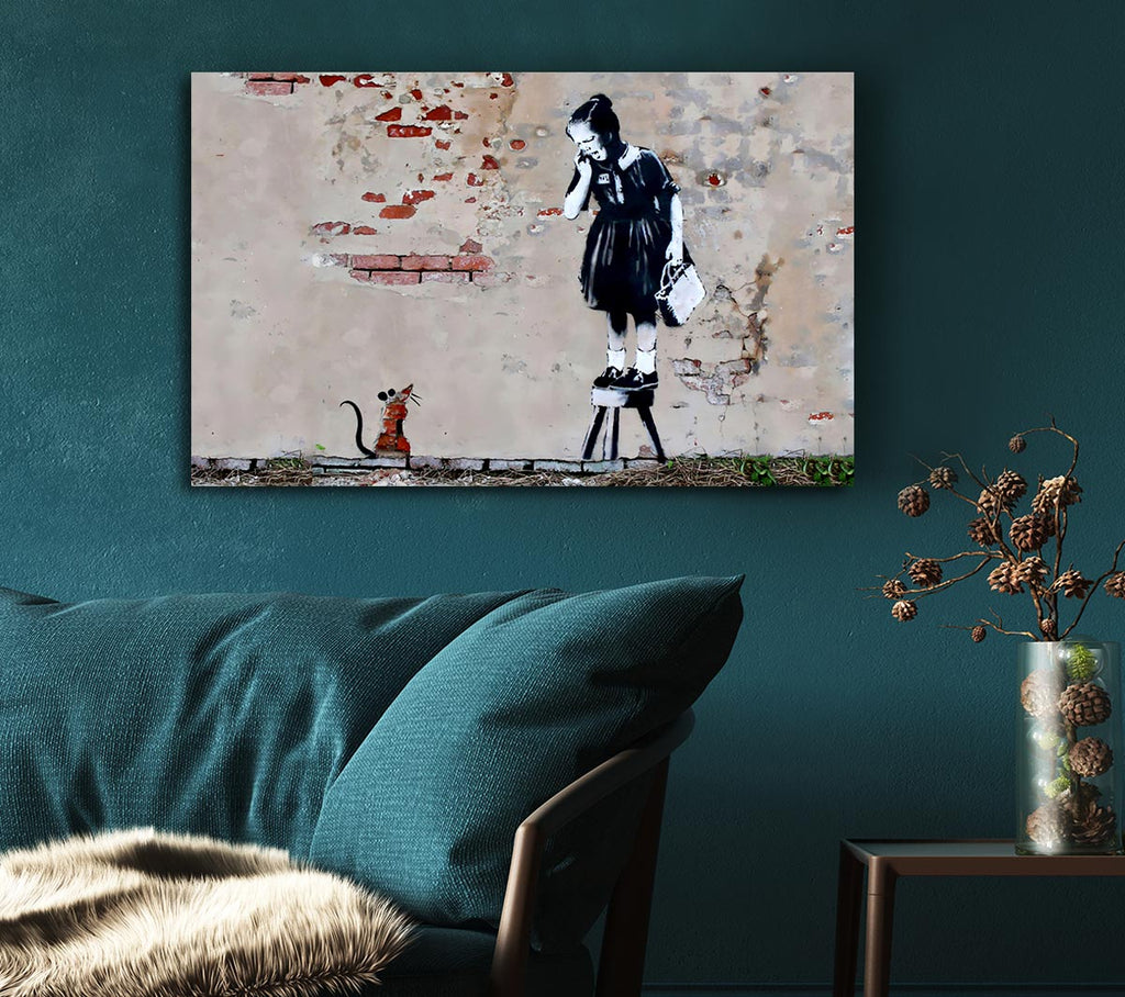 Picture of Scared Of The Mouse Canvas Print Wall Art