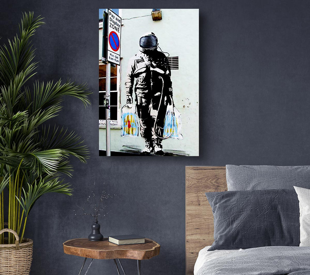 Picture of Shopping Bag Soldier Canvas Print Wall Art