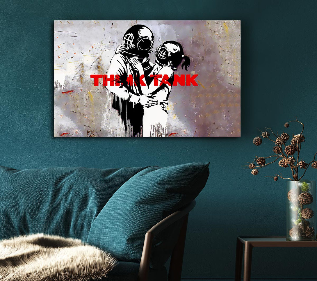  A Canvas Print of Banksy Think Tank Canvas Wall Art