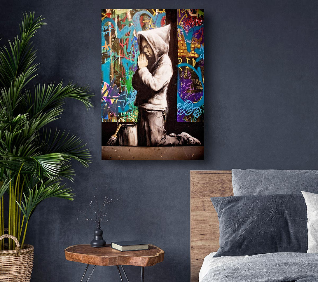 Picture of Graffiti Pray Canvas Print Wall Art