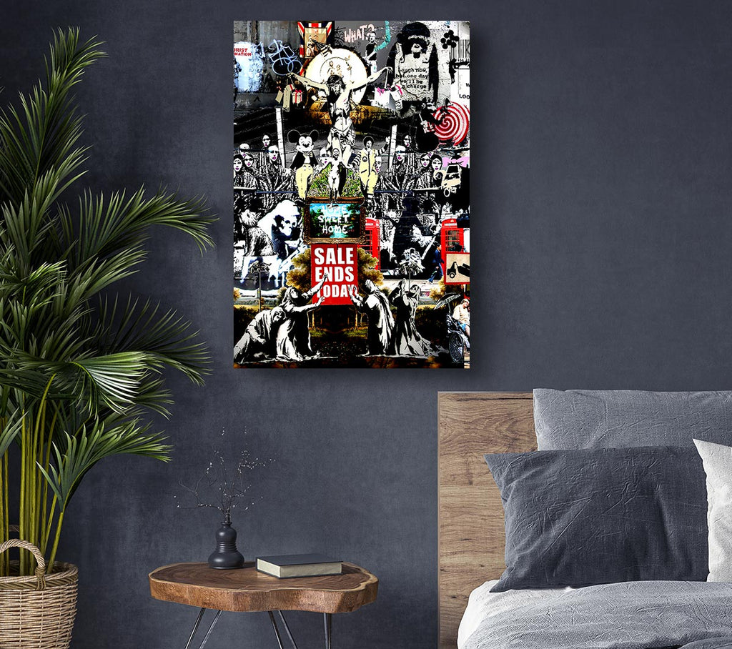 Picture of Banksy Collage 3 Canvas Print Wall Art