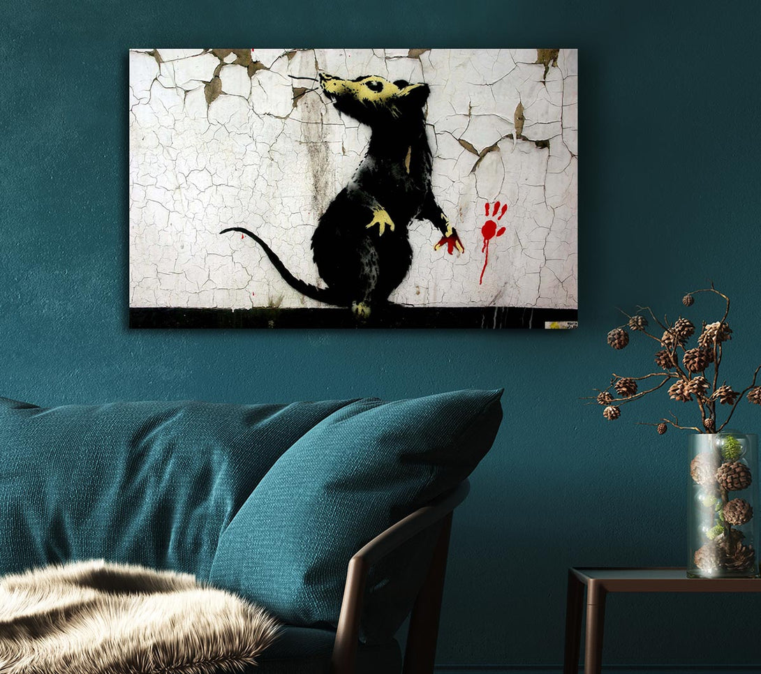  A Canvas Print of Banksy Rat Paw Canvas Wall Art
