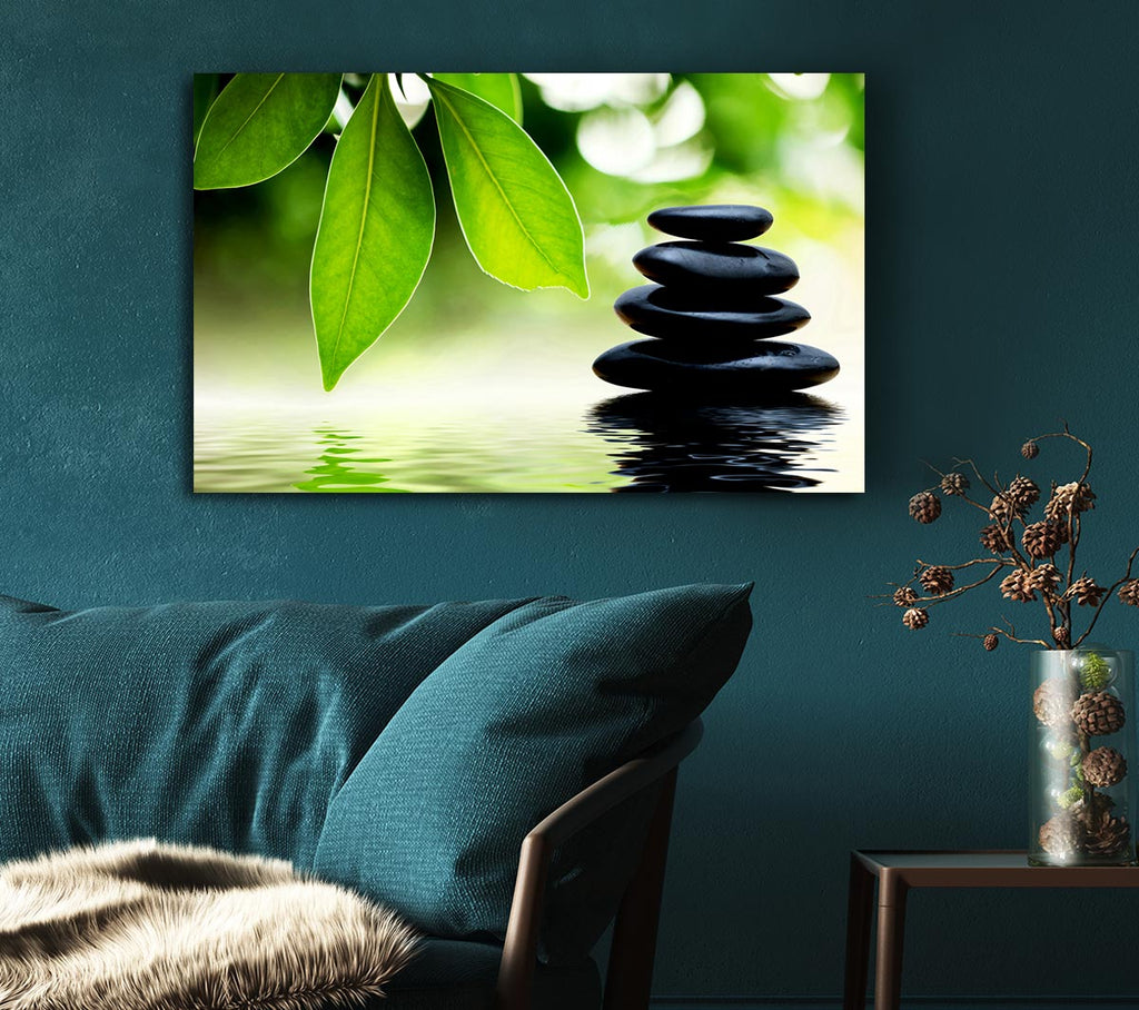 Picture of Tranquil Water Stones Canvas Print Wall Art