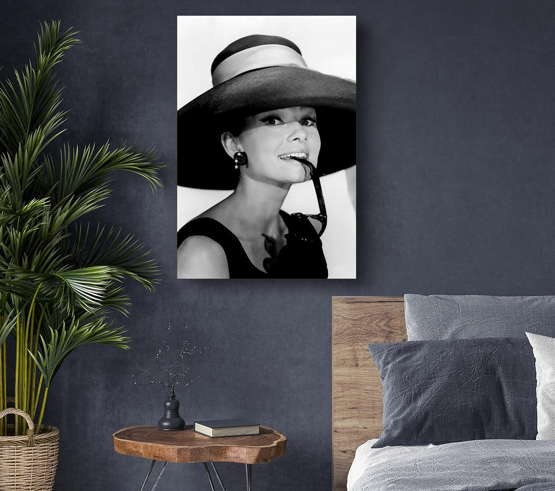 Picture of Audrey Hepburn Hat Canvas Print Wall Art