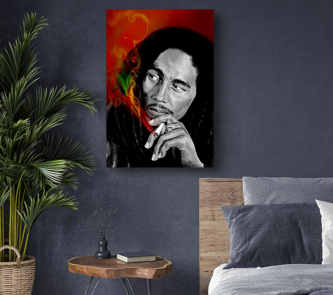 Picture of Bob Marley Smoke Canvas Print Wall Art