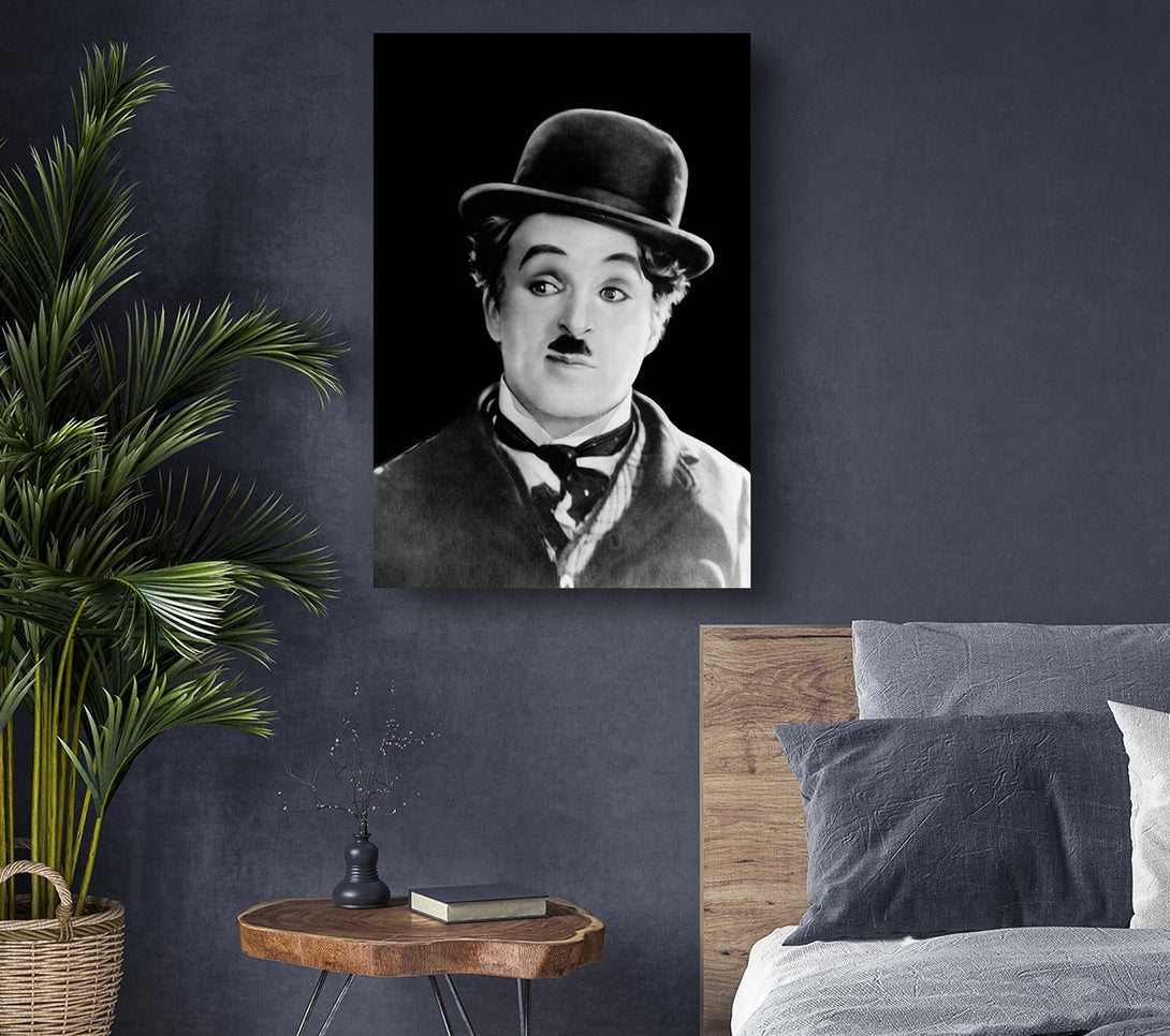 Picture of Charlie Chaplin Portrait Canvas Print Wall Art