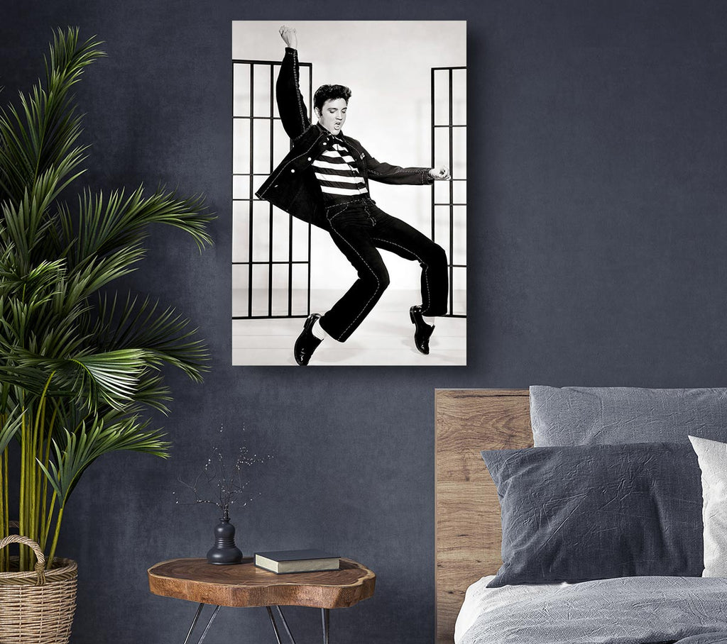 Picture of Elvis Jail House Rock B n W Canvas Print Wall Art