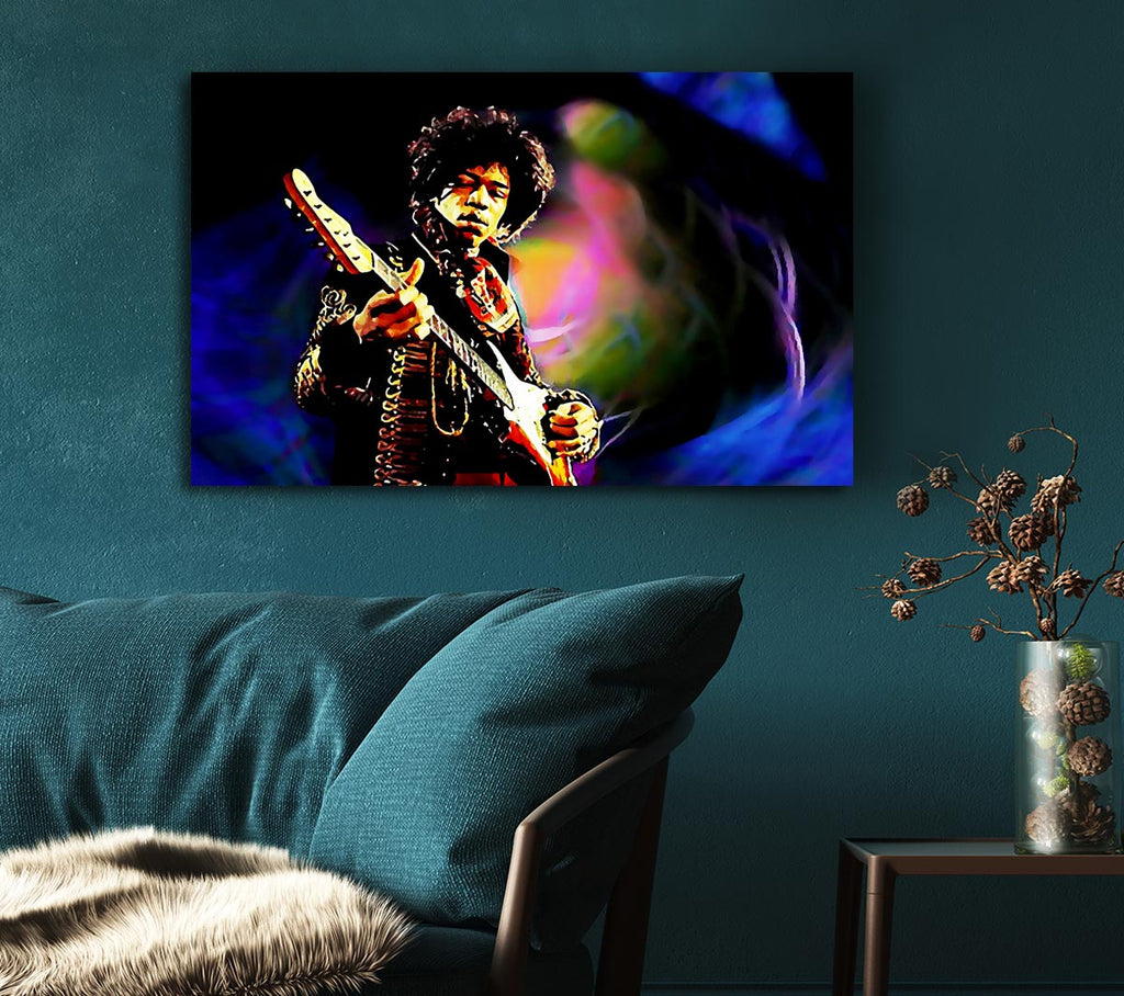 Picture of Jimi Hendrix Energy Field Canvas Print Wall Art