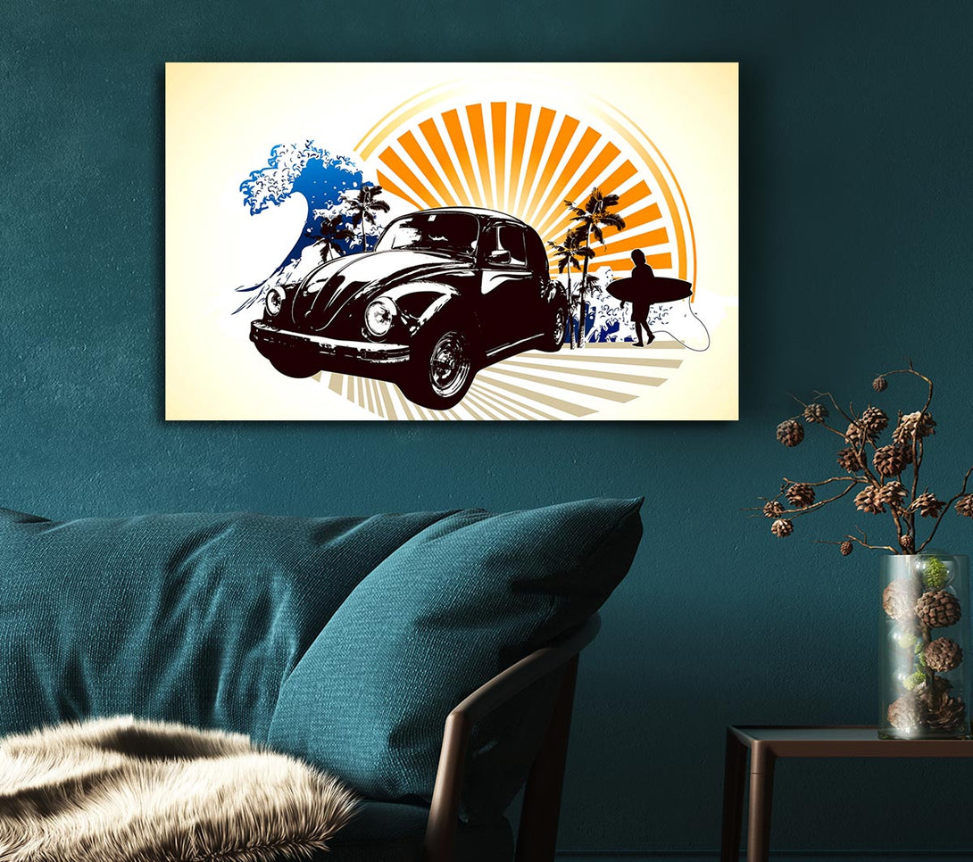 Picture of Vintage Volkswagen Beetle Canvas Print Wall Art