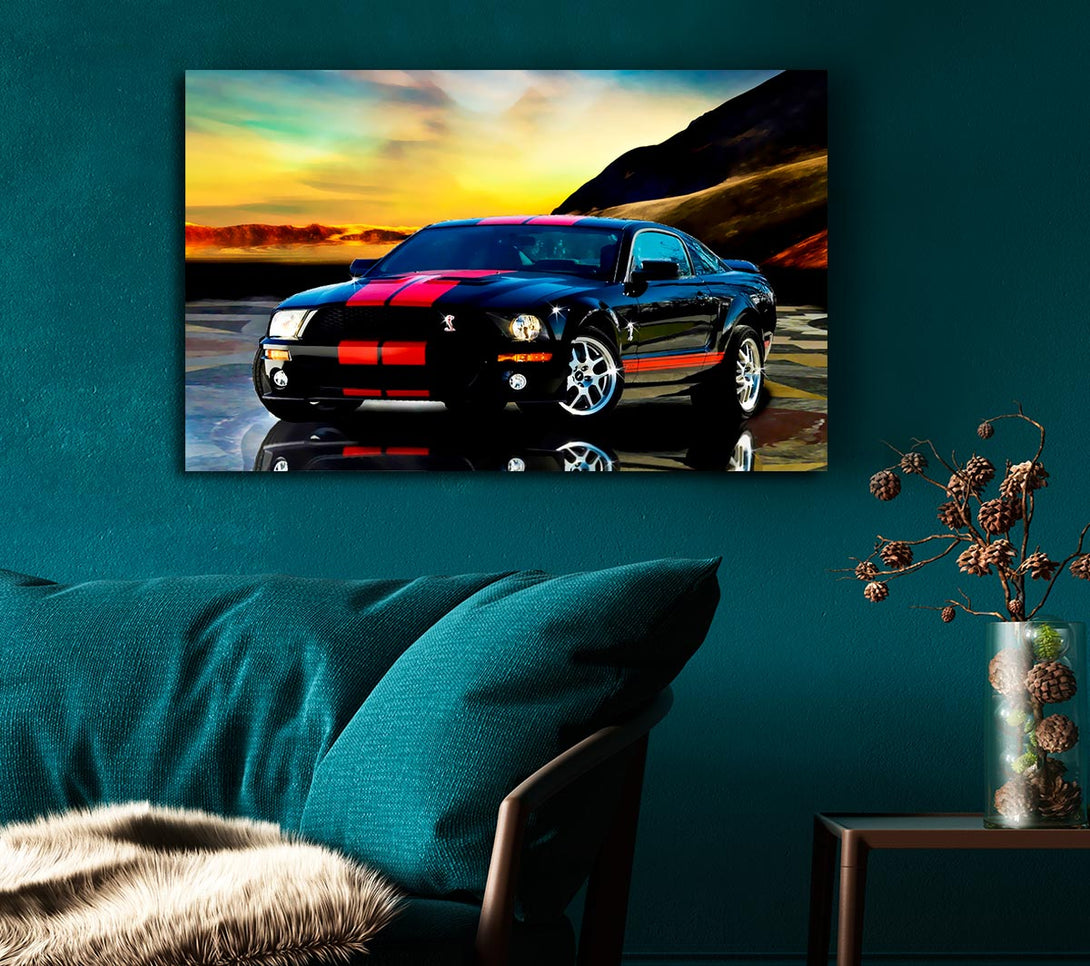 Picture of Shelby Mustang Red Stripes Canvas Print Wall Art