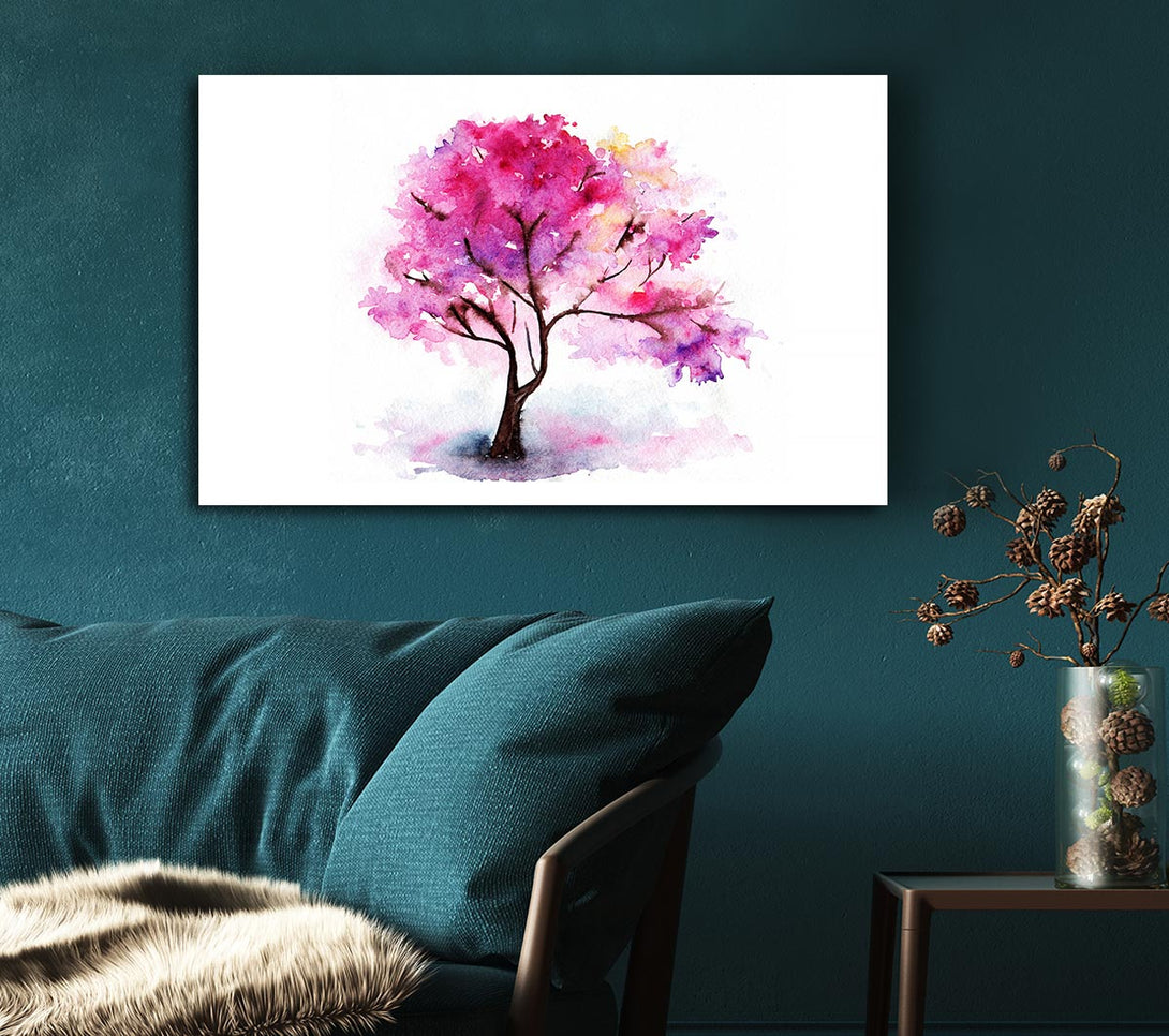 Picture of Pink Lonesome Tree Canvas Print Wall Art