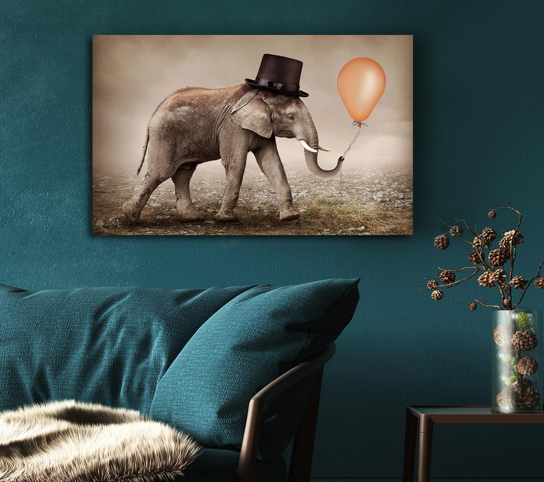  A Canvas Print of Top Hat Elephant Canvas Print
