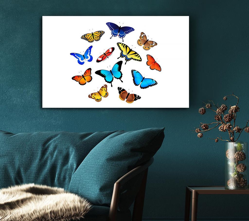 Picture of Colourful Butterflies Canvas Print Wall Art