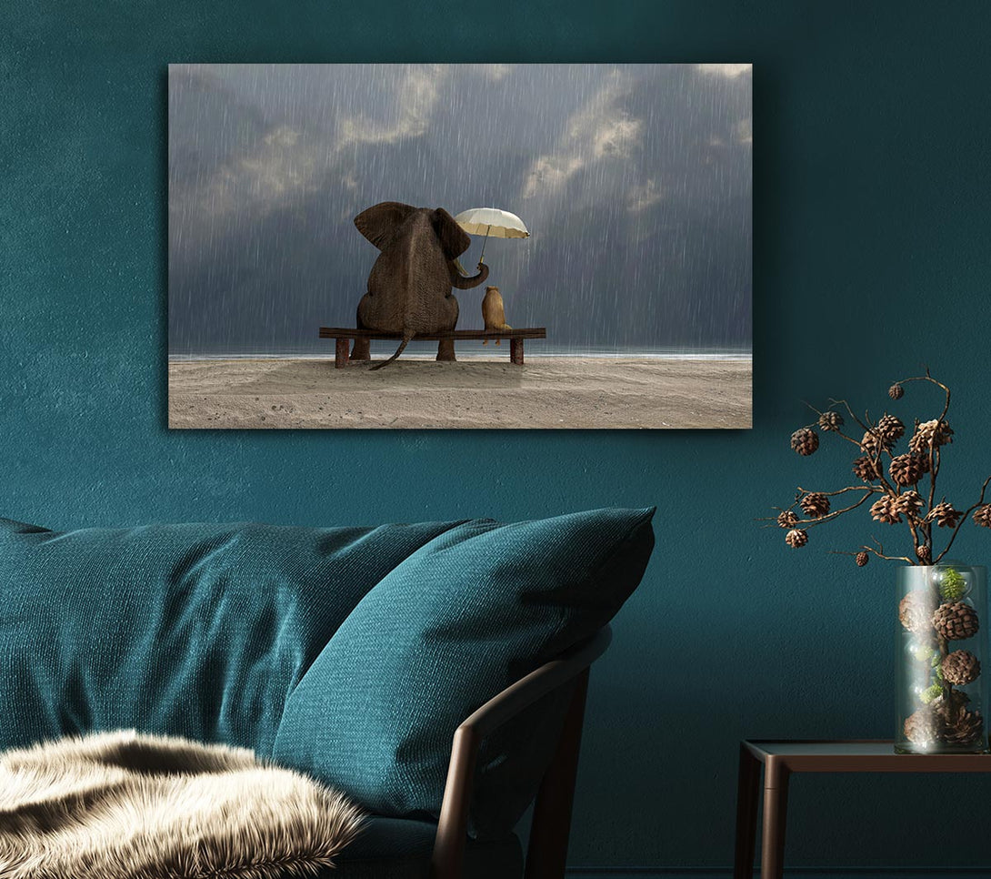 Picture of Helpful Elephant Canvas Print Wall Art