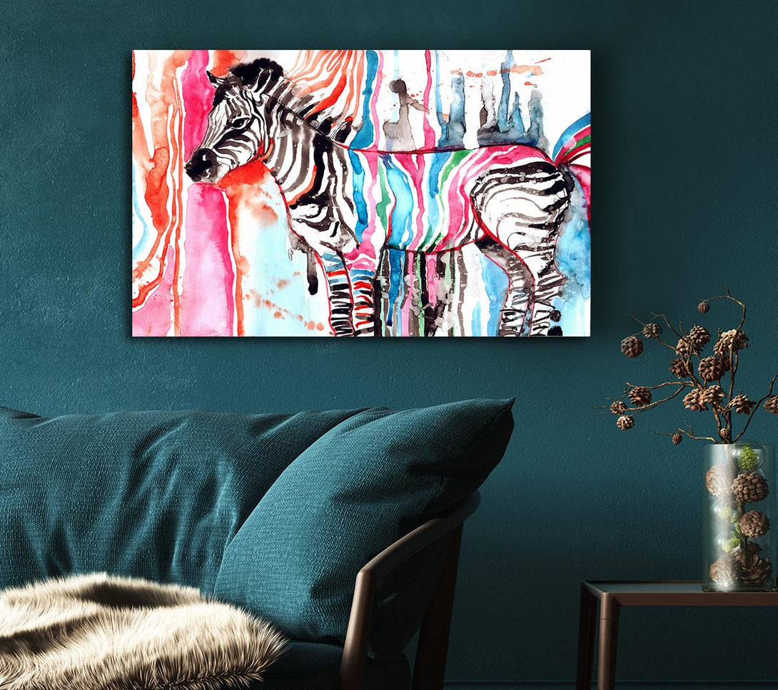  A Canvas Print of Funky Zebra Canvas Art