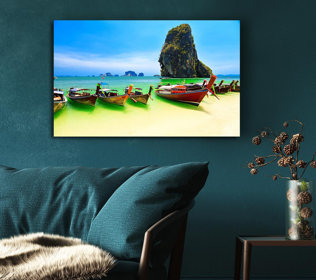 Picture of Thailand Boats Canvas Print Wall Art