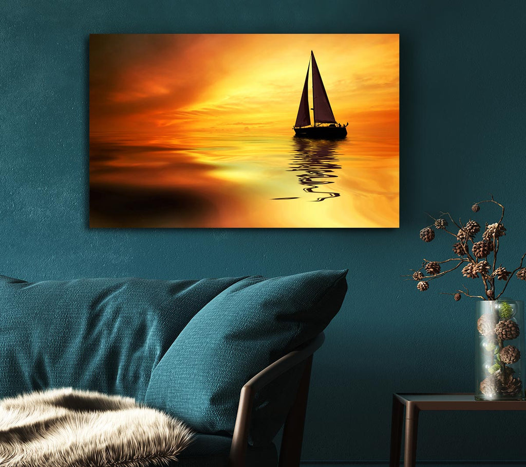 Picture of Sailboat Sunset 1 Canvas Print Wall Art