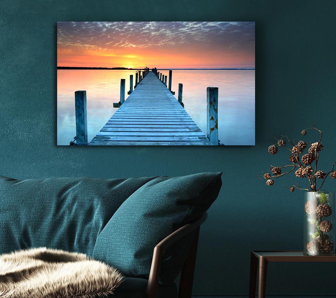 Picture of Peaceful Boardwalk Skies Canvas Print Wall Art