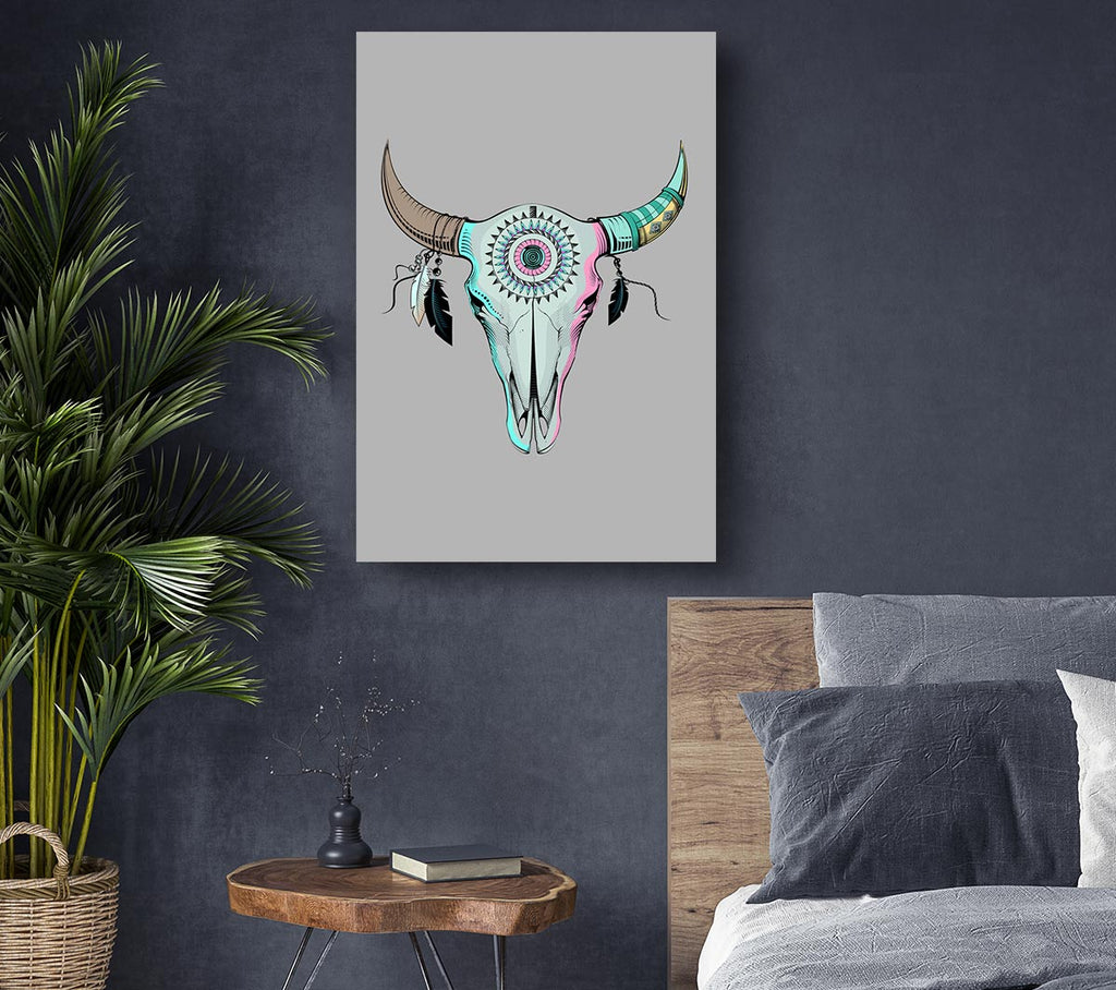 Picture of Red Indian Goats Head Canvas Print Wall Art