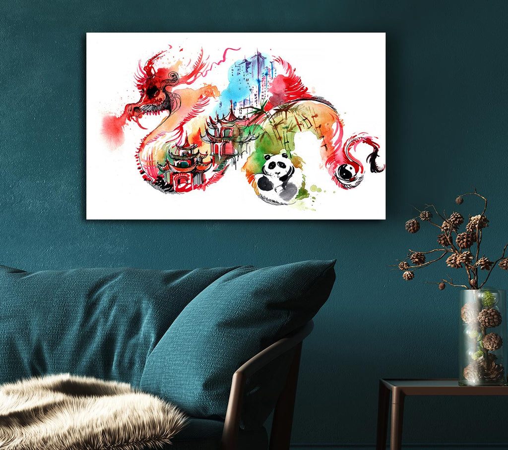 Picture of The Life In A Chinese Dragon Canvas Print Wall Art