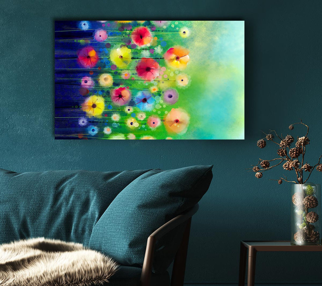 Picture of Psychedelic Flower Garden Canvas Print Wall Art