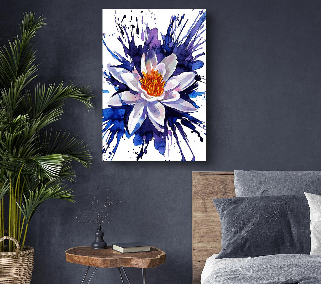 Picture of Water Lily Blues Canvas Print Wall Art