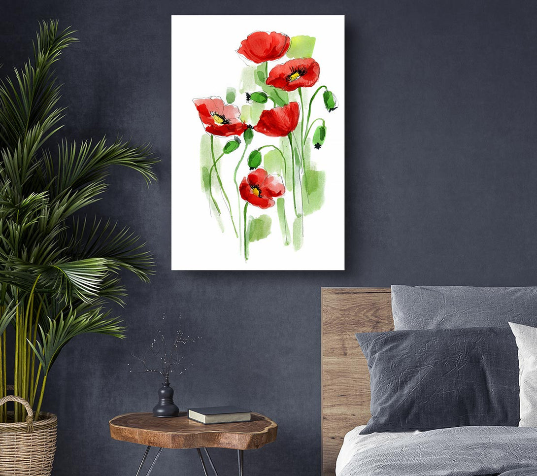 Picture of Poppies In Bloom Canvas Print Wall Art