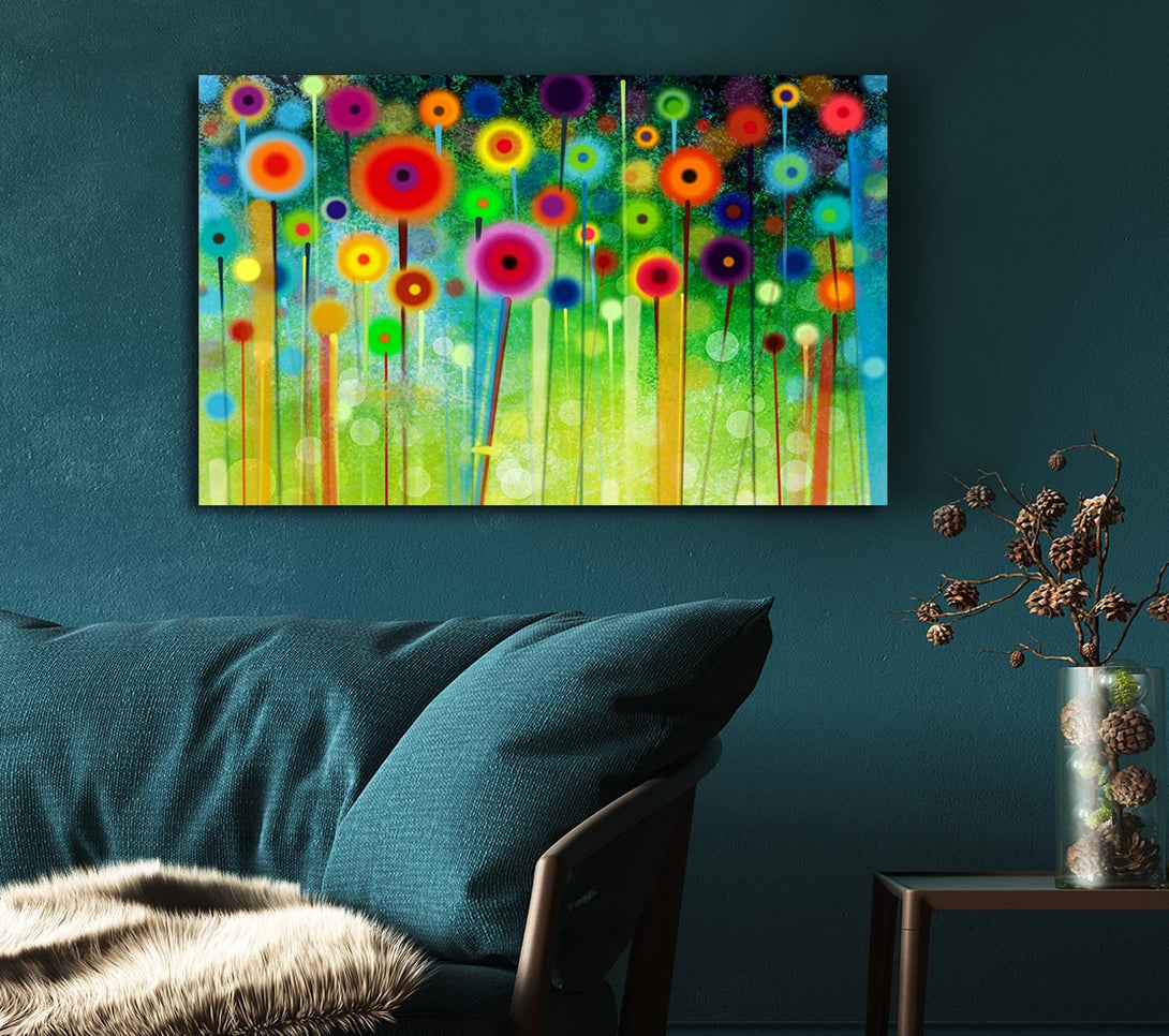 Picture of Psychedelic Flower Garden 2 Canvas Print Wall Art