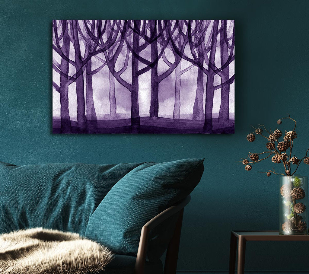 Picture of Purple Woodland Canvas Print Wall Art