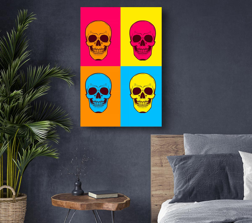 Picture of Funky Skulls Canvas Print Wall Art