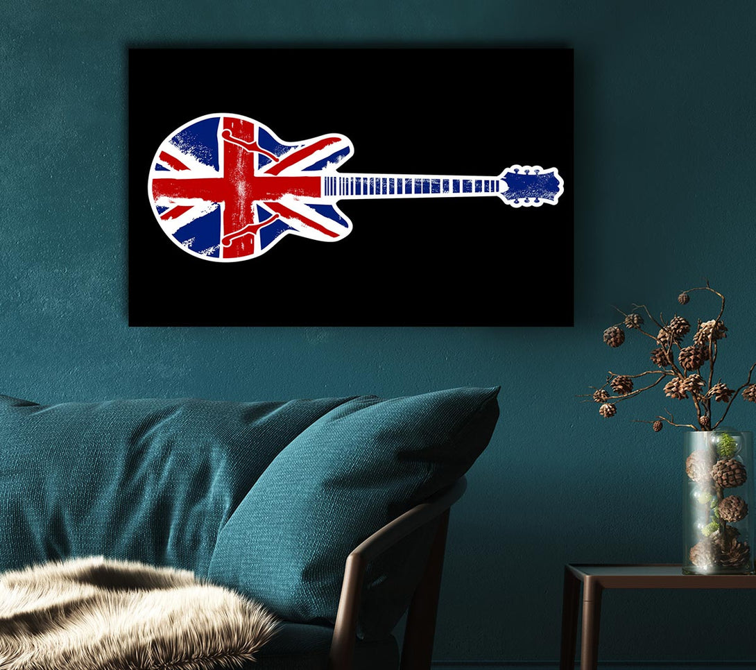 Picture of Guitar British Flag Canvas Print Wall Art