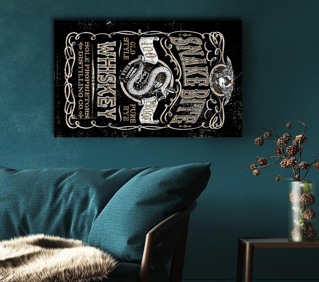 Picture of Snake Bite Whiskey Canvas Print Wall Art