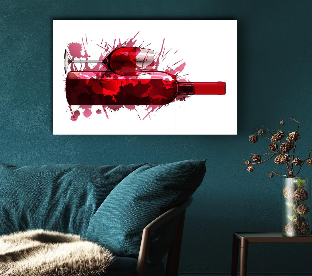 Picture of Red Wine Splash Canvas Print Wall Art