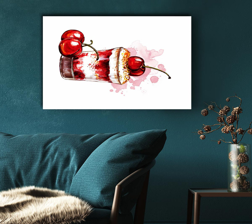 Picture of Cherry Sundae Canvas Print Wall Art