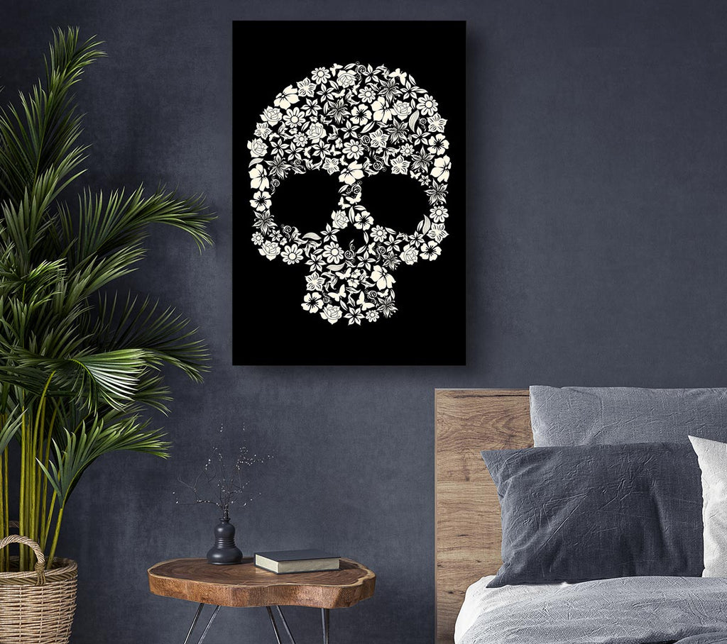 Picture of Flower Skull 1 Canvas Print Wall Art