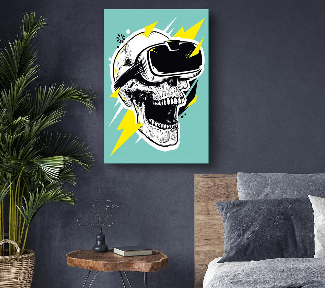Picture of Video Game Shocked Skull Canvas Print Wall Art