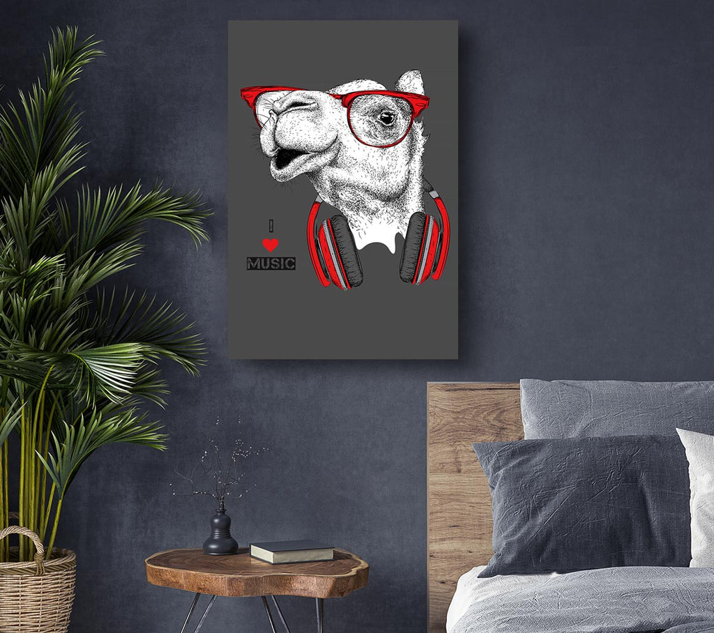 Picture of Camel I Love Music Canvas Print Wall Art