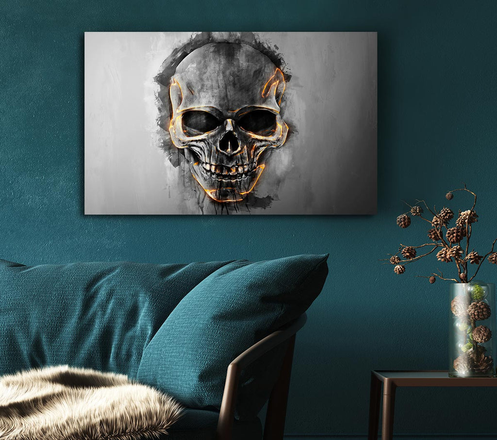 Picture of Fire Skull Canvas Print Wall Art
