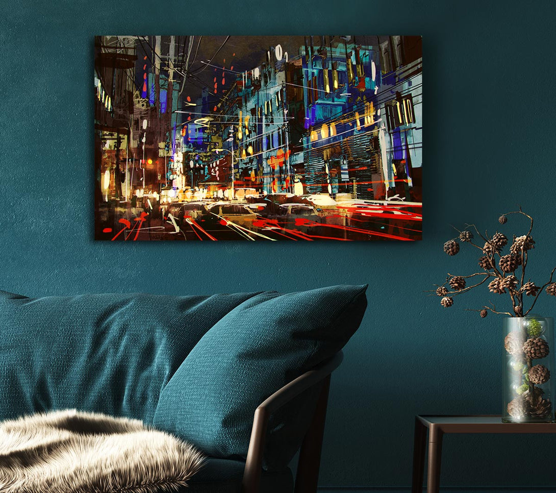 Picture of Traffic In The City Canvas Print Wall Art