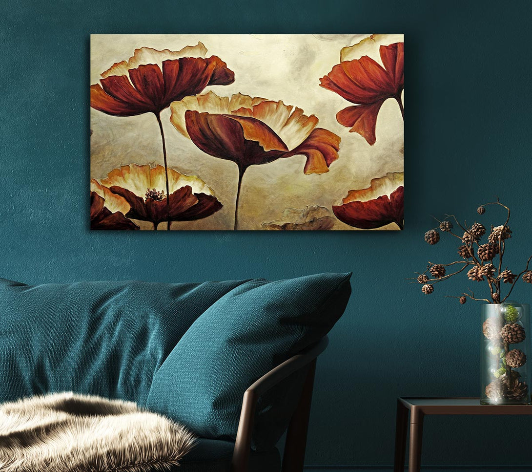 Picture of Chocolate Poppy Skies 1 Canvas Print Wall Art