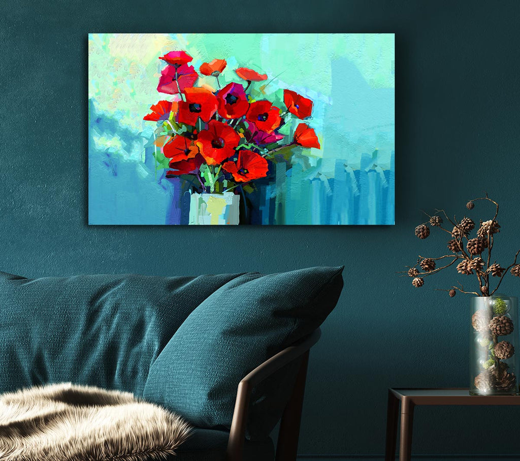 Picture of Poppy Vase Beauty Canvas Print Wall Art