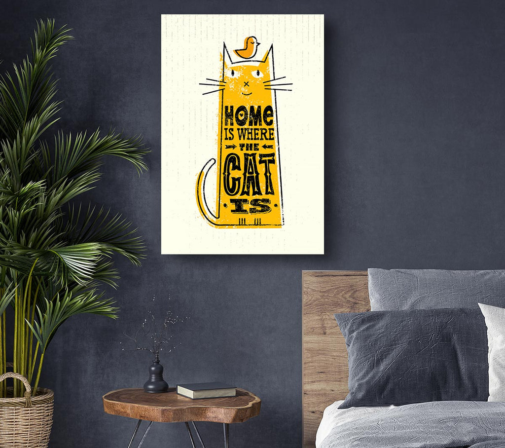 Picture of Home Is Where The Cat Is 2 Canvas Print Wall Art