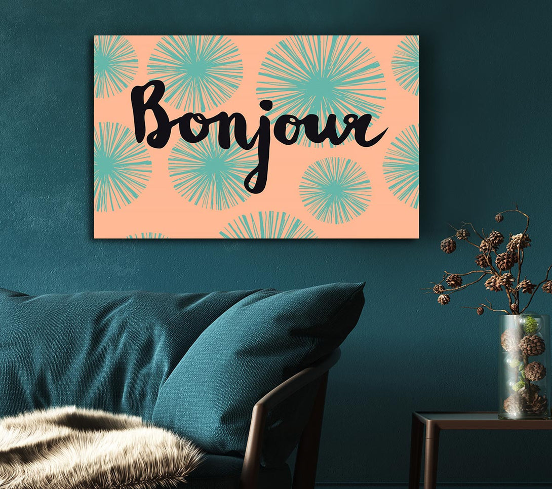  A Canvas Print of Bonjour 1 Canvas Wall Art