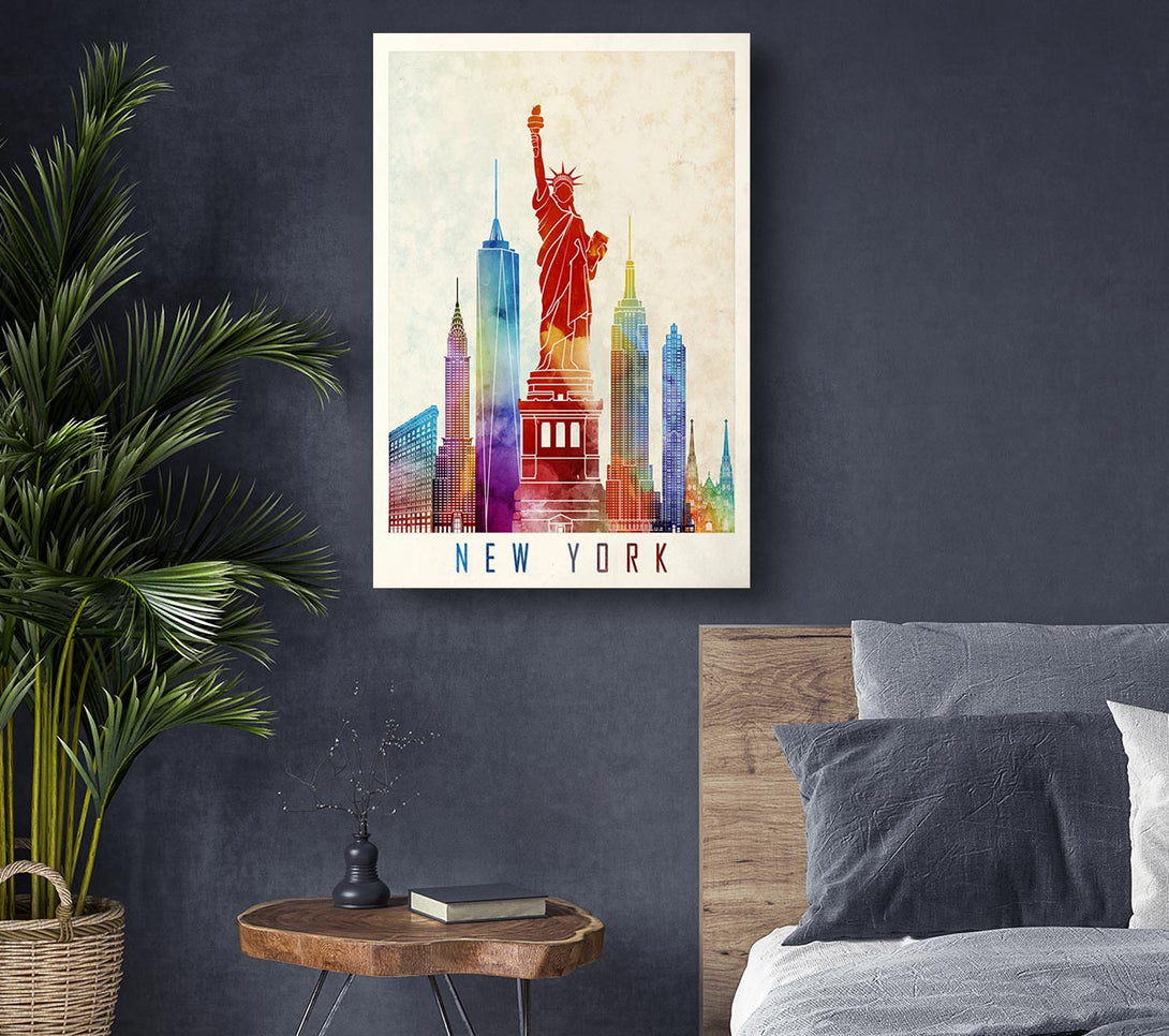 Picture of Rainbow New York Canvas Print Wall Art