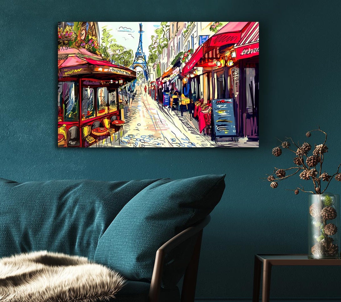  A Canvas Print of Eiffel Tower Streets 19 Canvas Wall Art