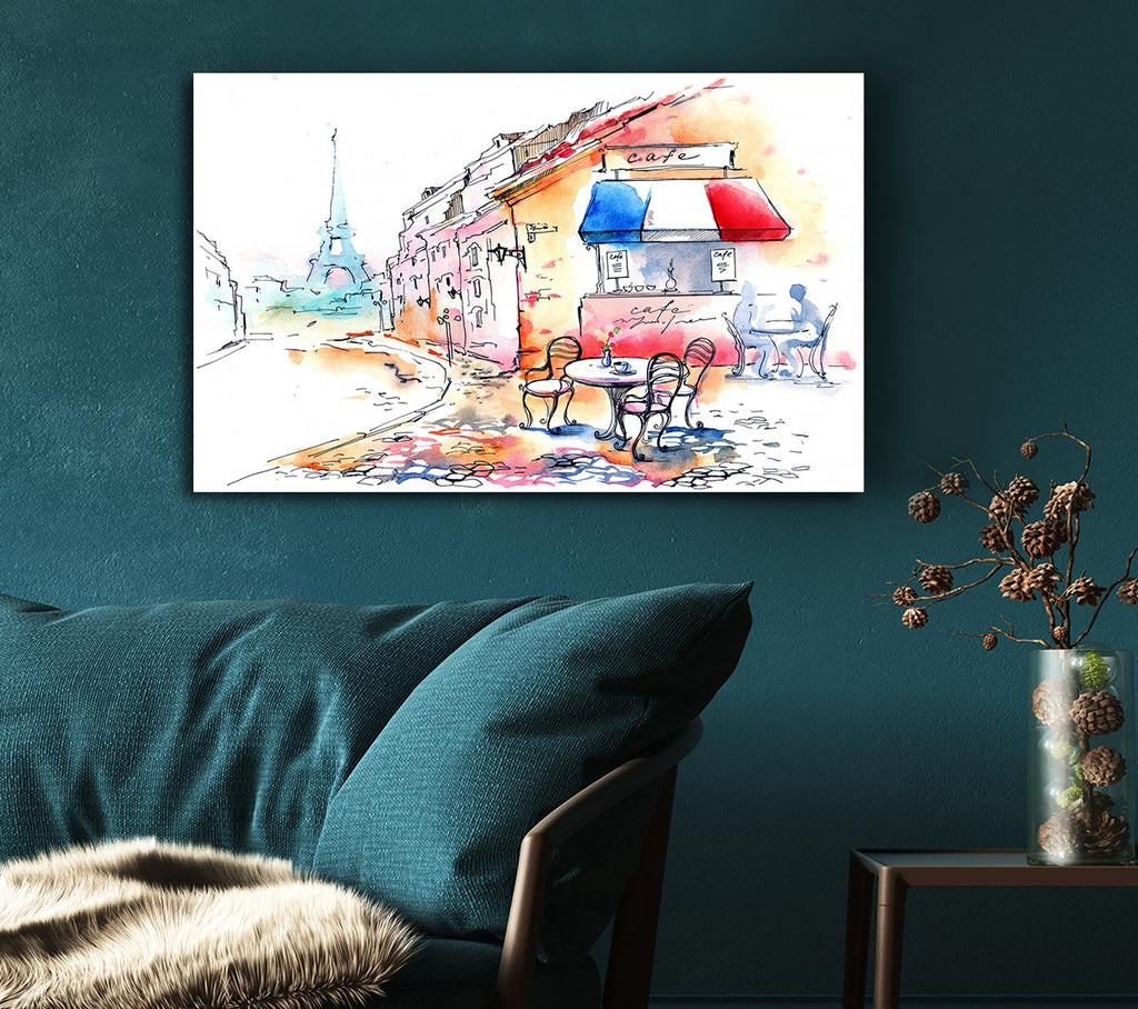 Picture of Eiffel Tower Streets 9 Canvas Print Wall Art