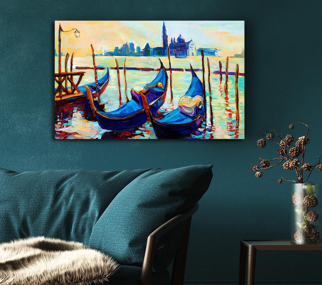 Picture of Gondola Line Up 1 Canvas Print Wall Art